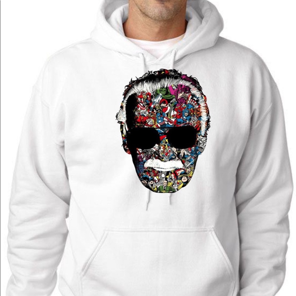 Stan Lee White Hoodie White Hoodie -Unisex Hoodie